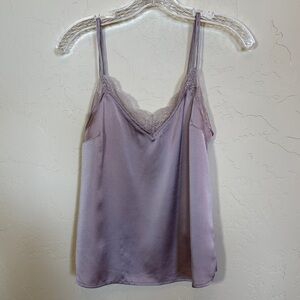 Abercrombie and Fitch Dusty Lavender/taupe Lace Trim cami